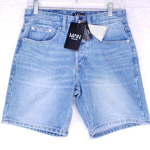 MAN boohoo Button Fly Jean Shorts Mens Size 30 Mid Rise Denim Casual Pants